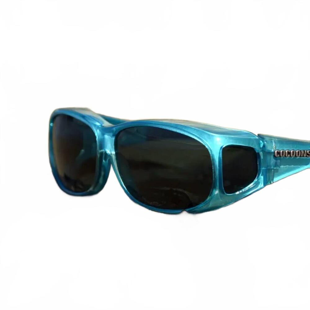 NEW COCOONS unisex mini slim polarized fitover sunglasses in aqua/gray